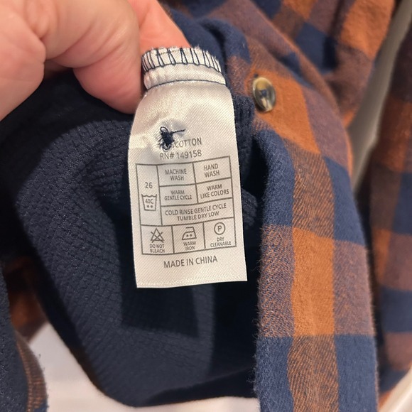 Nomad Mens Banquet Flannel Shirt Size L Navy Tan Bluff Sierra Lined Button Up - Picture 9 of 9